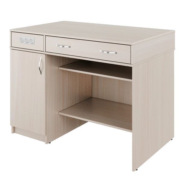 Стіл демонстраційний з РОЗЕТКАМИ і тумбою Classic 1 МДФ+HPL 7865 фото